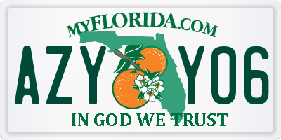 FL license plate AZYY06