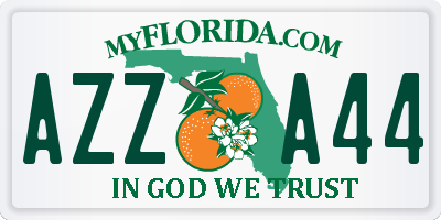 FL license plate AZZA44