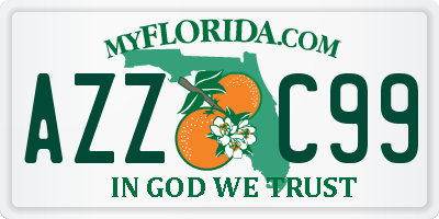 FL license plate AZZC99