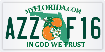 FL license plate AZZF16