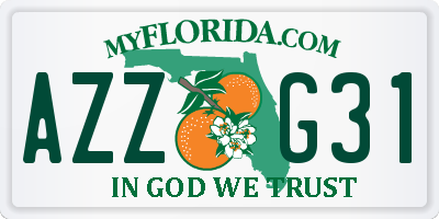 FL license plate AZZG31