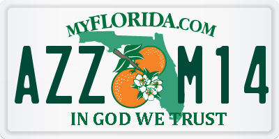 FL license plate AZZM14