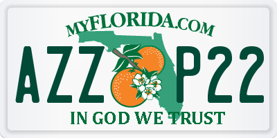 FL license plate AZZP22