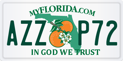 FL license plate AZZP72
