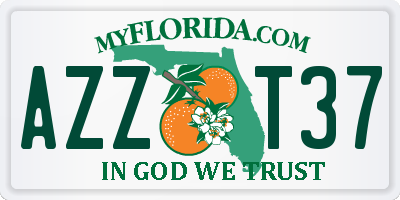 FL license plate AZZT37