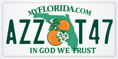 FL license plate AZZT47