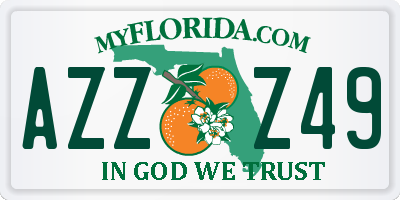 FL license plate AZZZ49
