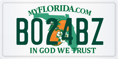 FL license plate B024BZ