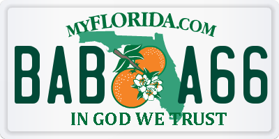 FL license plate BABA66