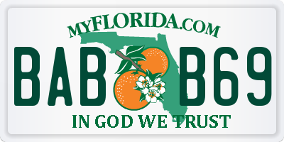 FL license plate BABB69