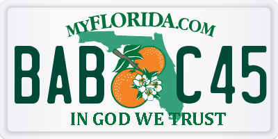 FL license plate BABC45