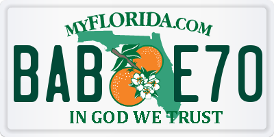 FL license plate BABE70