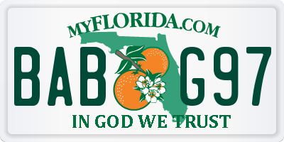 FL license plate BABG97