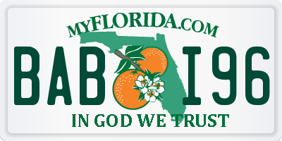 FL license plate BABI96