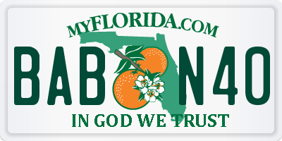 FL license plate BABN40