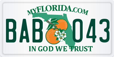 FL license plate BABO43