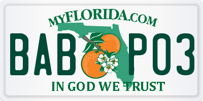FL license plate BABP03