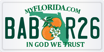 FL license plate BABR26