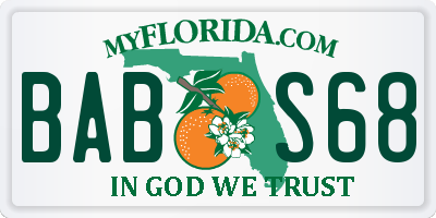 FL license plate BABS68