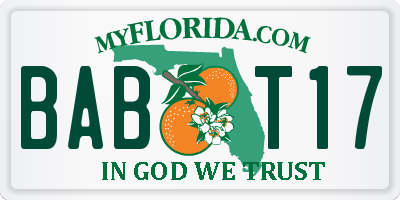 FL license plate BABT17