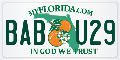FL license plate BABU29