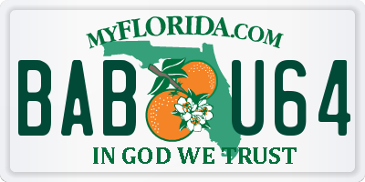FL license plate BABU64