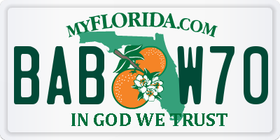 FL license plate BABW70