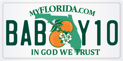 FL license plate BABY10