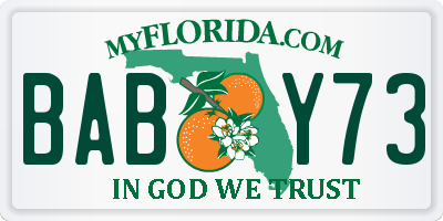 FL license plate BABY73