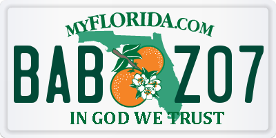 FL license plate BABZ07