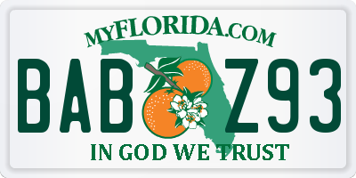 FL license plate BABZ93