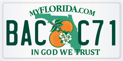 FL license plate BACC71