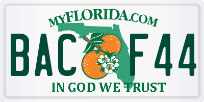 FL license plate BACF44