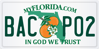FL license plate BACP02