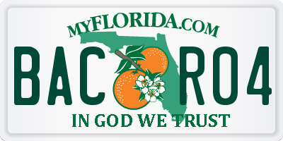 FL license plate BACR04