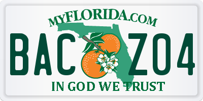 FL license plate BACZ04