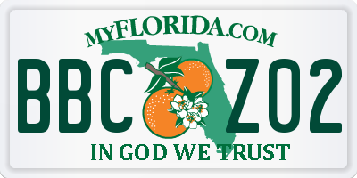 FL license plate BBCZ02