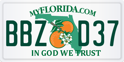 FL license plate BBZD37