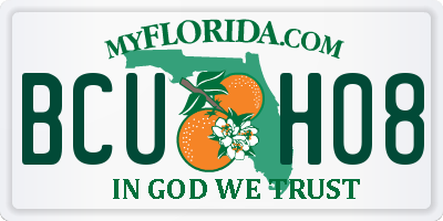 FL license plate BCUH08