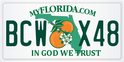 FL license plate BCWX48