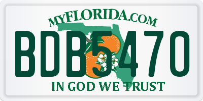 FL license plate BDB5470