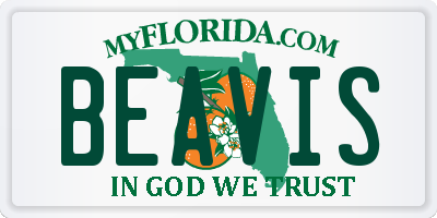 FL license plate BEAVIS