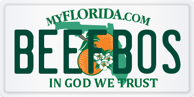 FL license plate BEEFBOS