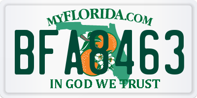FL license plate BFA8463