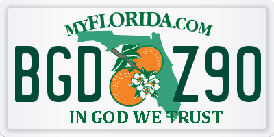 FL license plate BGDZ90