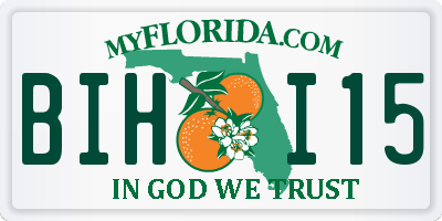 FL license plate BIHI15