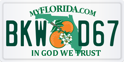 FL license plate BKWD67