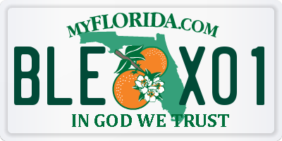 FL license plate BLEX01