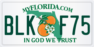 FL license plate BLKF75