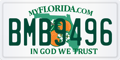 FL license plate BMB9496